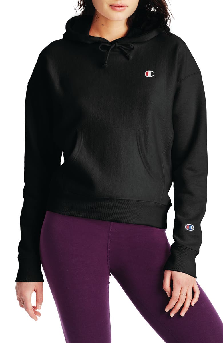 Champion Reverse Weave<sup>®</sup> Logo Drawstring Hoodie, Main, color,