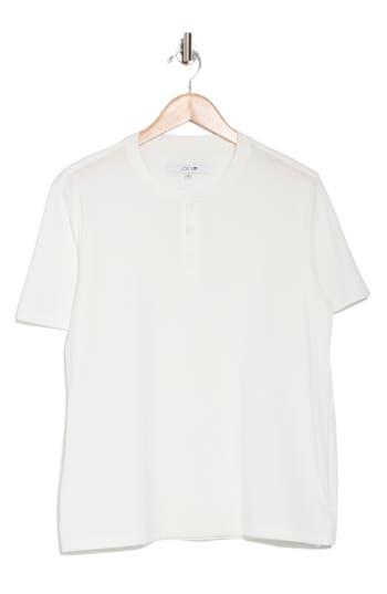 Joe's Cotton Blend Henley T-shirt In White