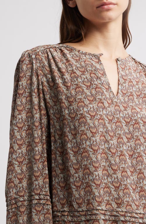 Shop Treasure & Bond Keyhole Top In Green Halo Vined Medallion