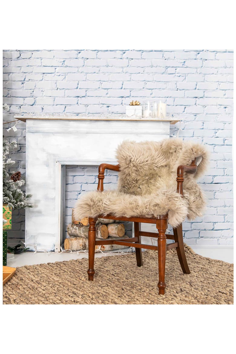 Milan Genuine Sheepskin Shearling Throw 24" x 36" - Vole, Alternate, color, VOLE