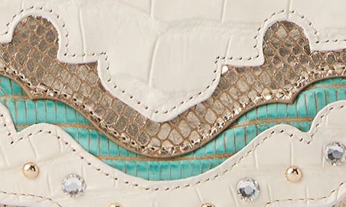 Brahmin Rosa Croc Embossed Leather Convertible Crossbody Bag