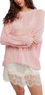 Free People Sheer Luck Cable Knit Sweater