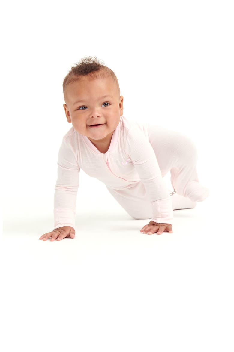 Stripe Zip Footie, Alternate, color, A9YPINK FO