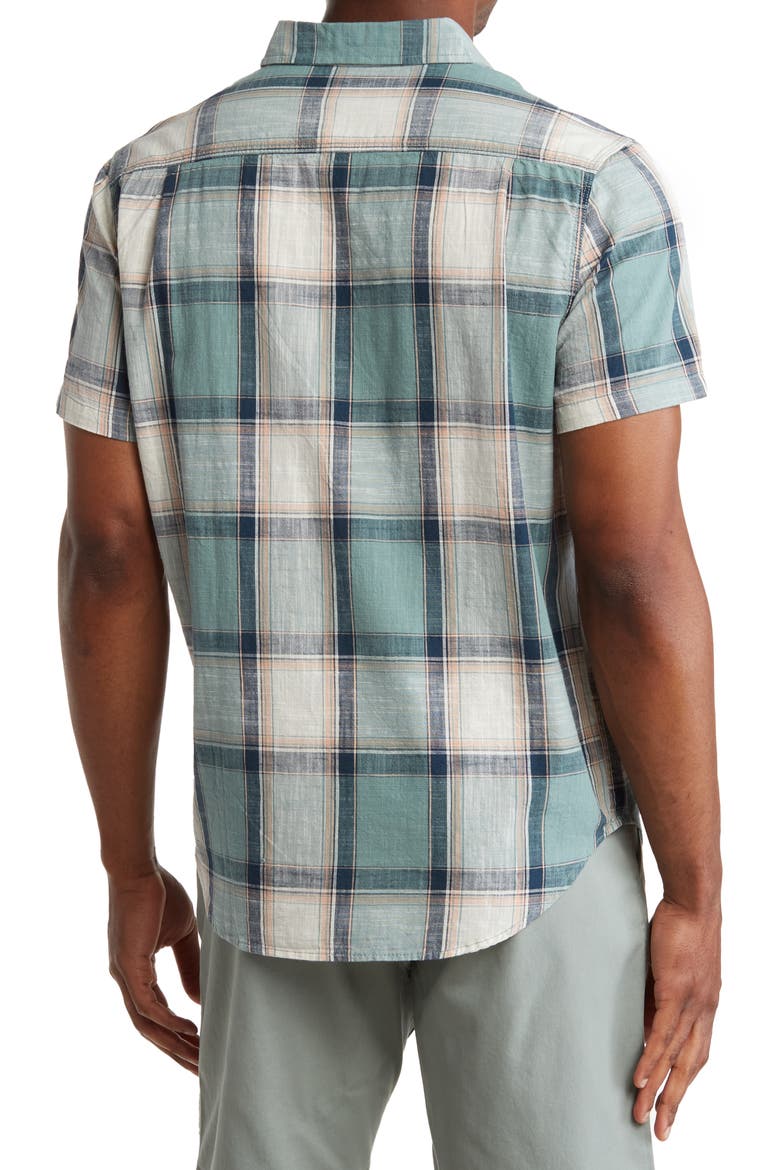 Mason Short Sleeve Workwear Button-Up Shirt, Alternate, color, GREEN MULTI