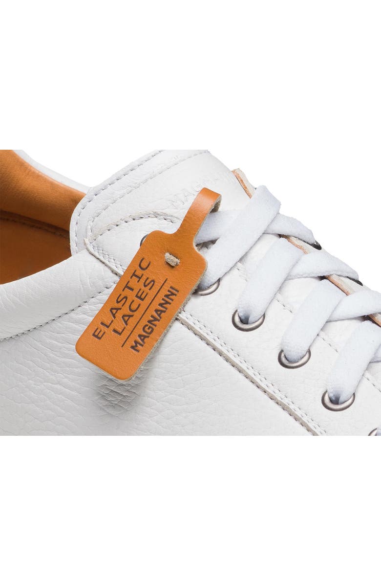 Magnanni Cote Lo Sneaker, Alternate, color, White Tumbled And White