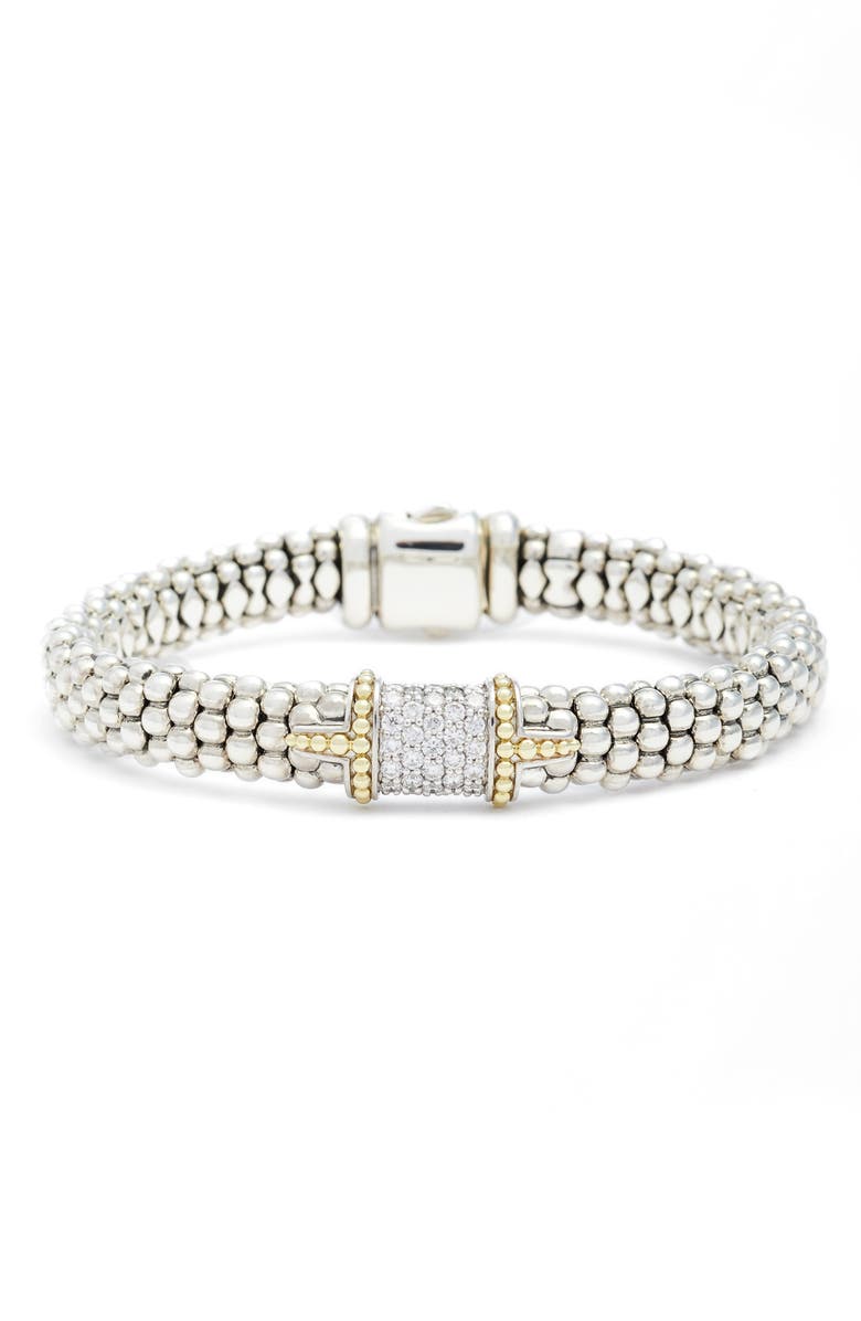 LAGOS Diamond & Caviar Square Bracelet, Main, color,