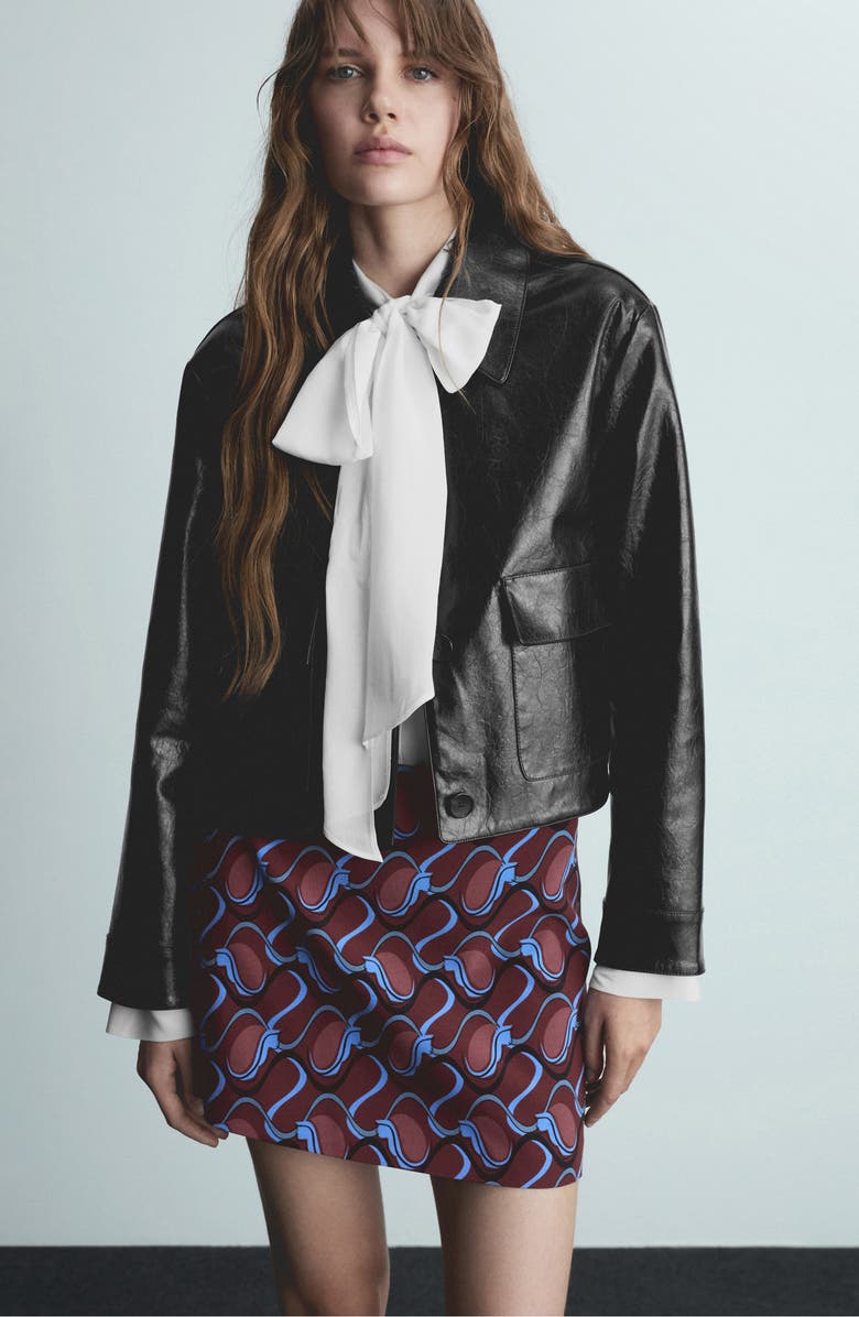 MANGO Chain Print Miniskirt, Alternate, color, 