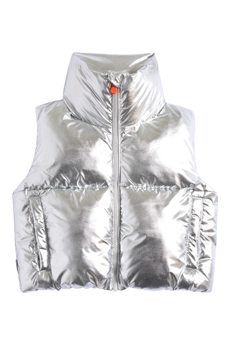Kids' Eloise Channel Quilted Puffer Vest, Main, color, SILVER