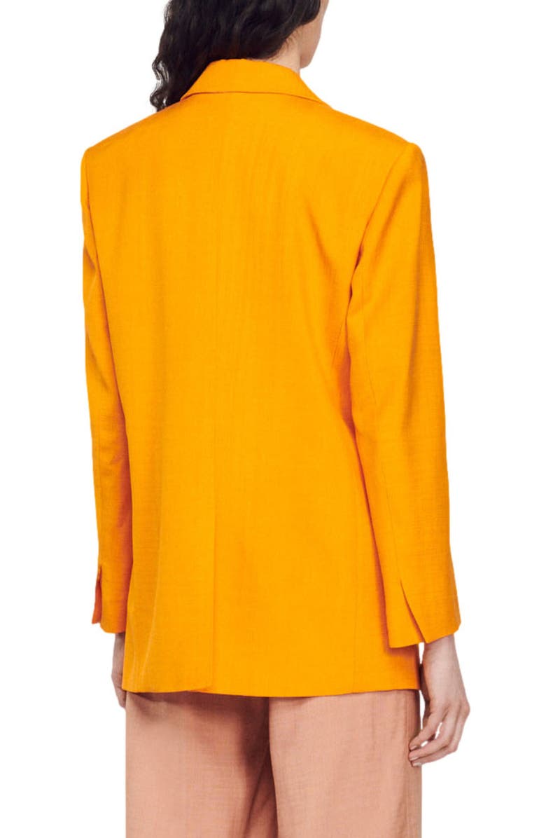 SANDRO Harper One-Button Blazer, Alternate, color, Orange