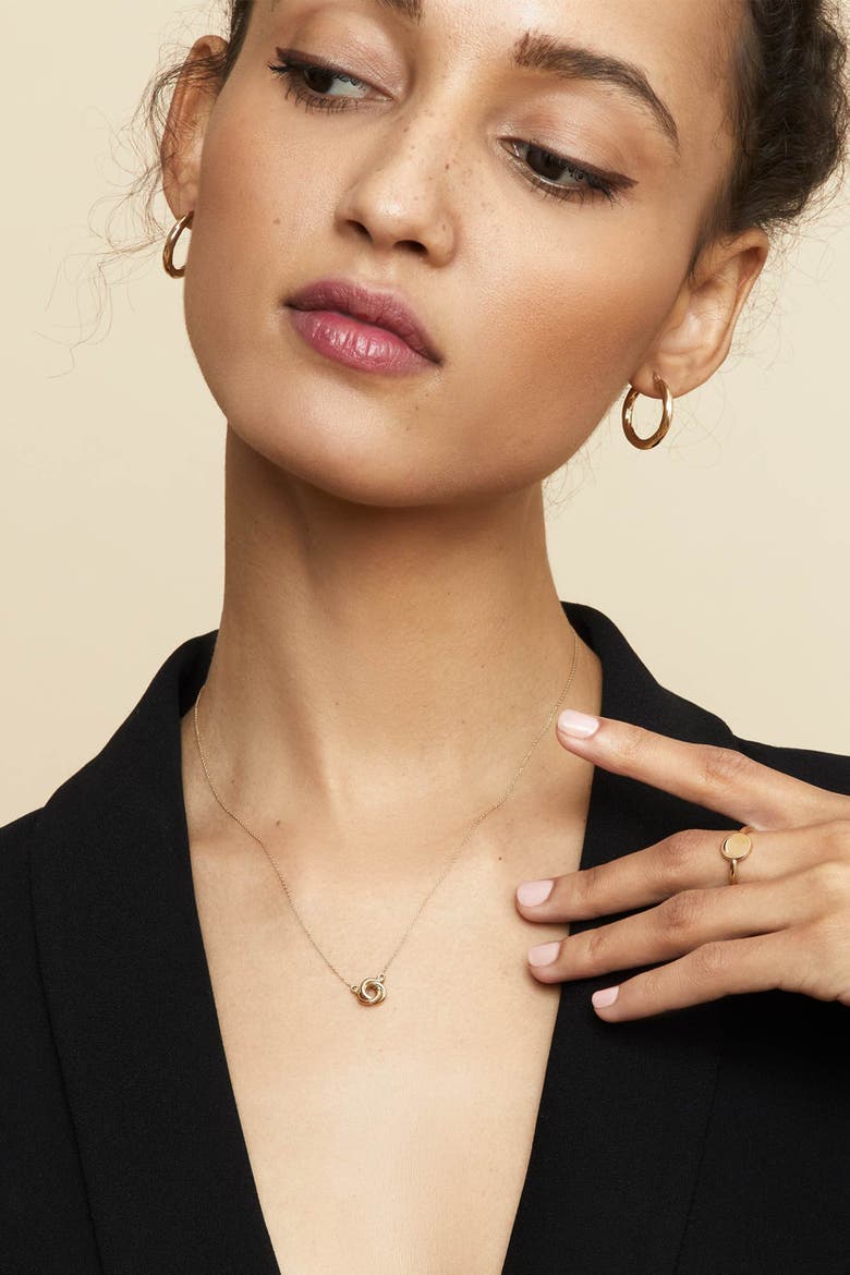 14K Gold Kiss Me Pendant Necklace, Alternate, color, Rose Gold