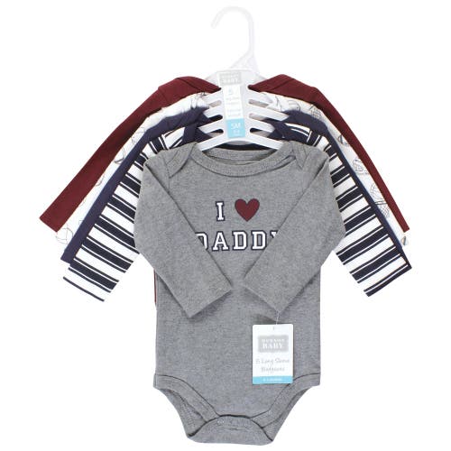 Hudson Baby Five-piece Collection Of Long-sleeve Cotton Bodysuits In Multi