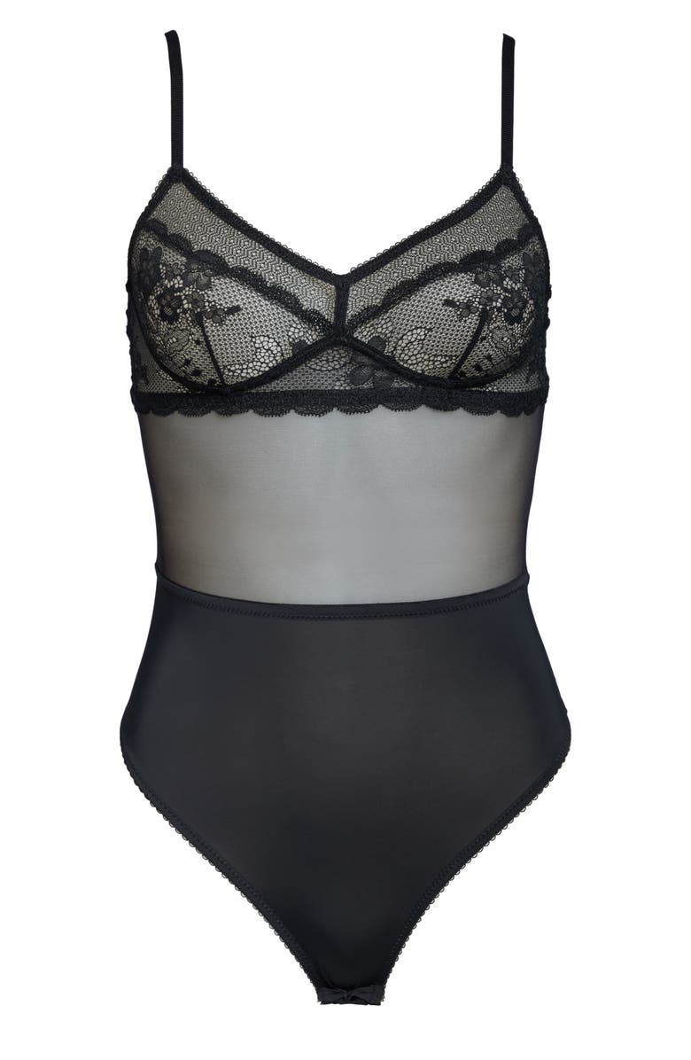 JASON WU GREY Jason Wu Collection Classic Lace Underwire Thong Bodysuit, Alternate, color, 