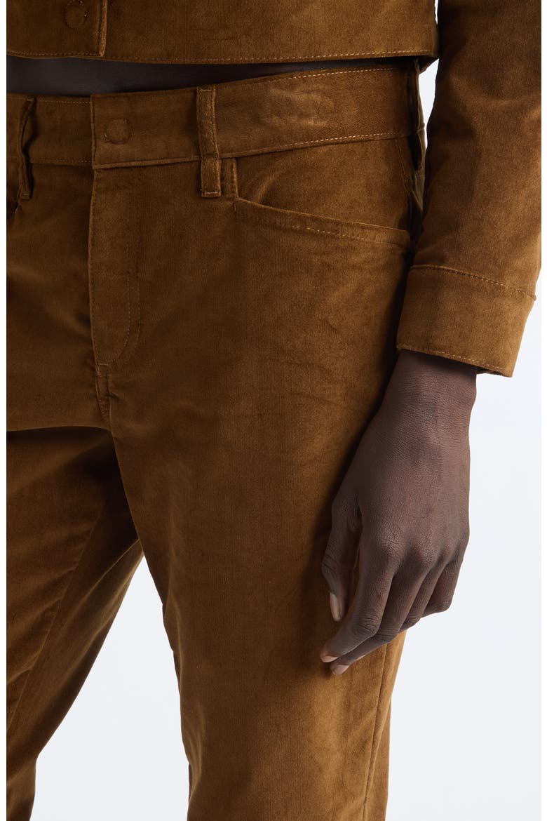 Stretch Cotton Velvet Skinny Flare Pants, Alternate, color, TOBACCO