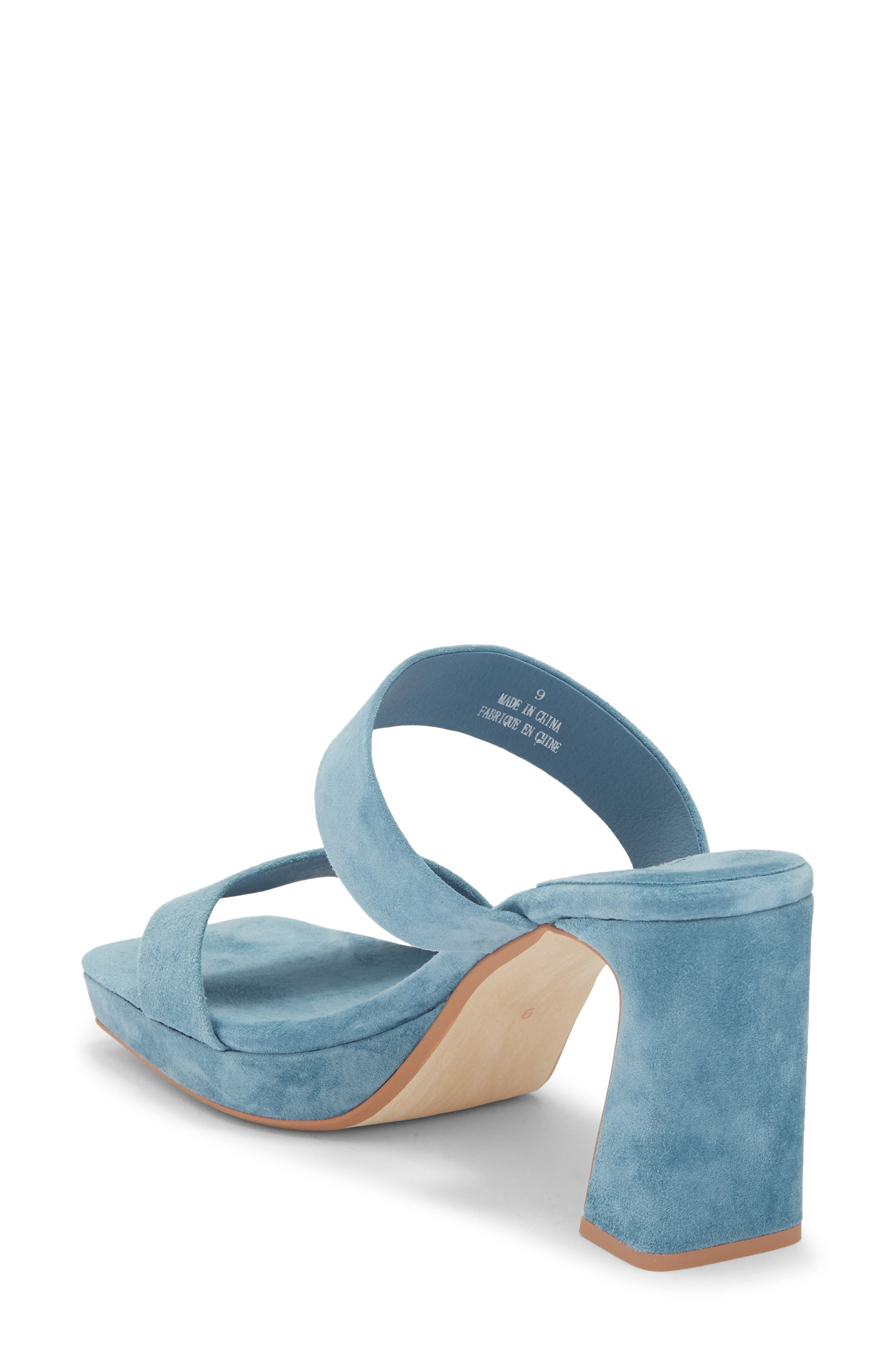 Danity Platform Slide Sandal, Alternate, color, BLUE SUEDE