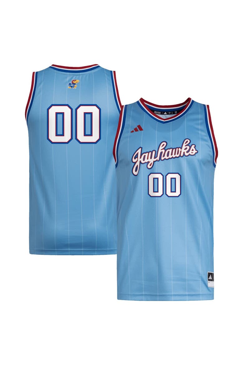 Men's adidas #00 Light Blue Kansas Jayhawks Replica Swingman Jersey, Main, color, Light Blue