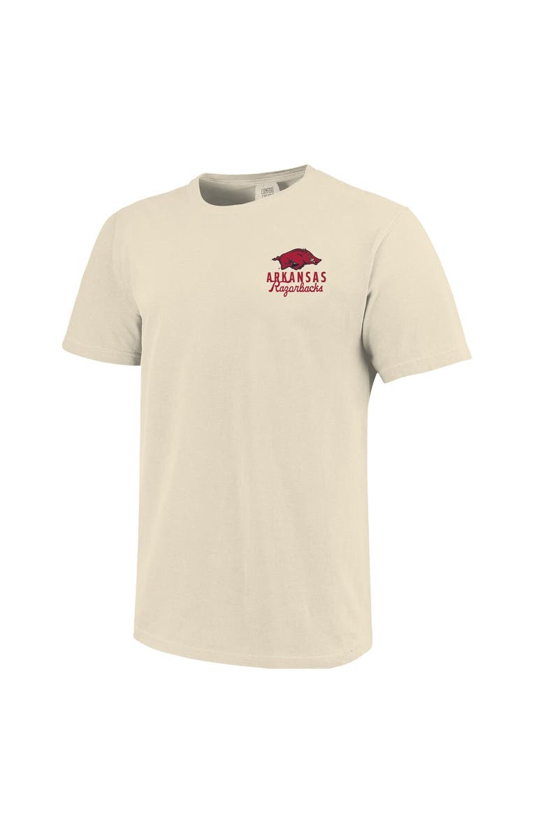 IMAGE ONE Men's Cream Arkansas Razorbacks Comfort Colors Mascot Overlay T-Shirt, Alternate, color, Cream