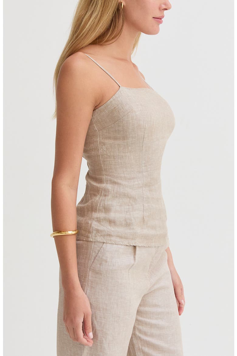 Sleeveless Linen Top, Alternate, color, Oatmeal