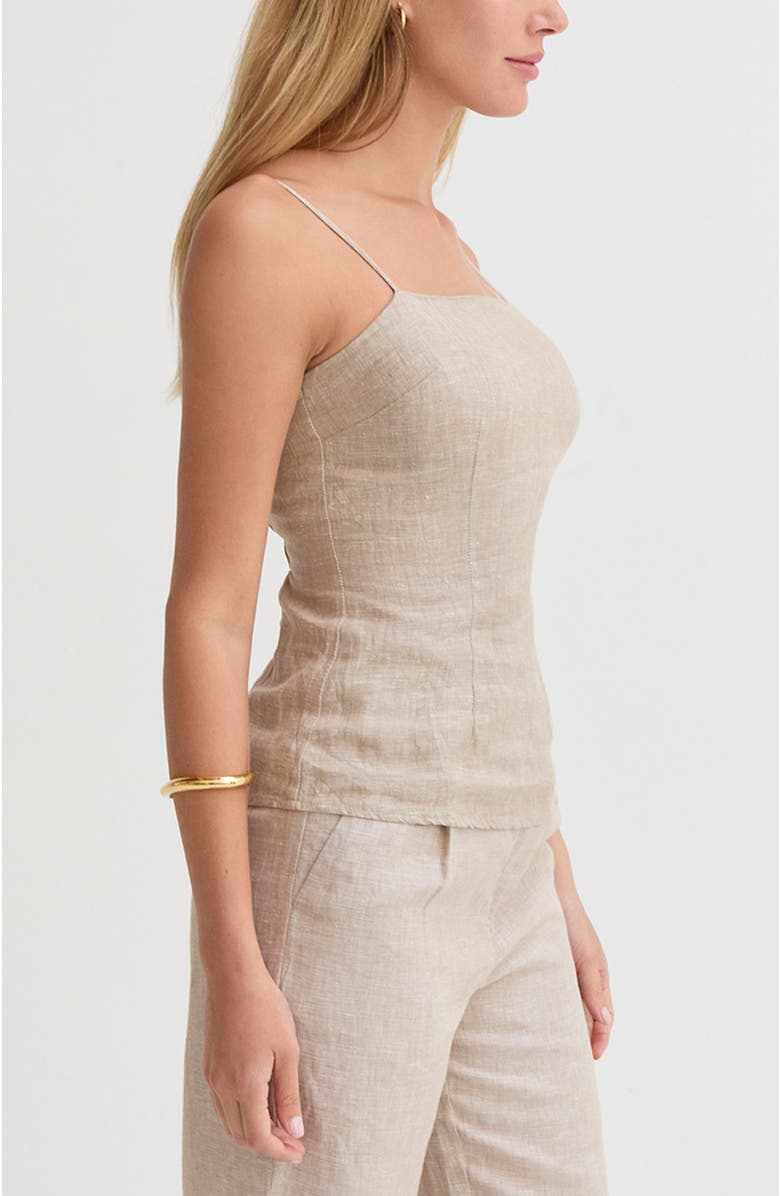CRESCENT Sleeveless Linen Top, Alternate, color, Oatmeal