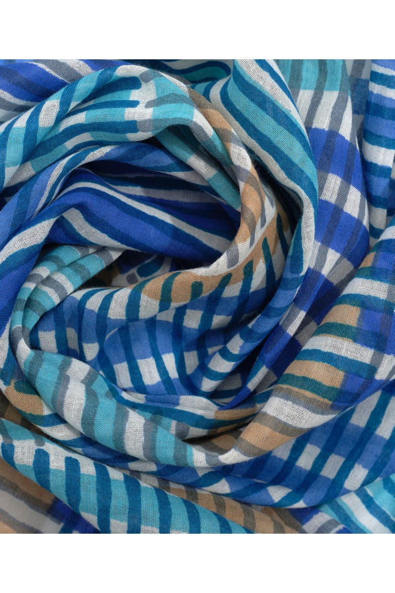 Stripe Illusion Sarong And Bag, Alternate, color, Ultramarine