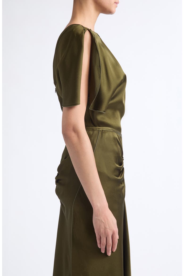 Bela Flutter Sleeve Satin Top, Alternate, color, MARSH GREEN