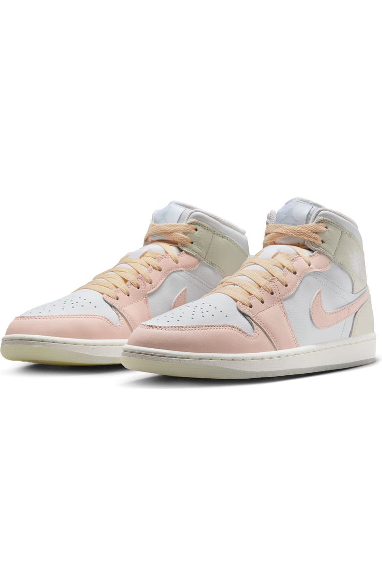 Jordan Air Jordan 1 Mid SE Basketball Sneaker, Main, color, White/ Guava Ice/ Glacier Blue