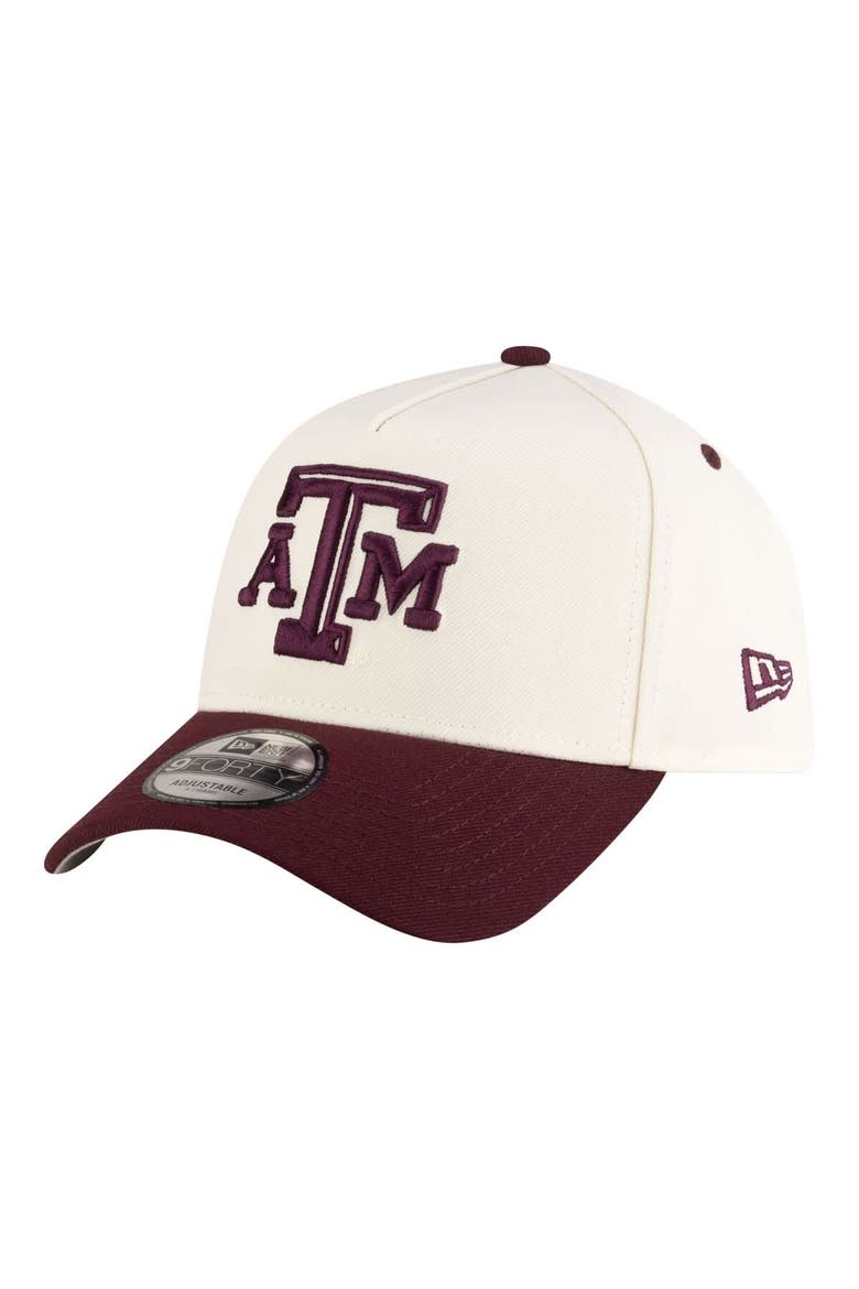 Men's New Era  Cream Texas A&M Aggies 9FORTY A-Frame Adjustable Hat, Main, color, Cream