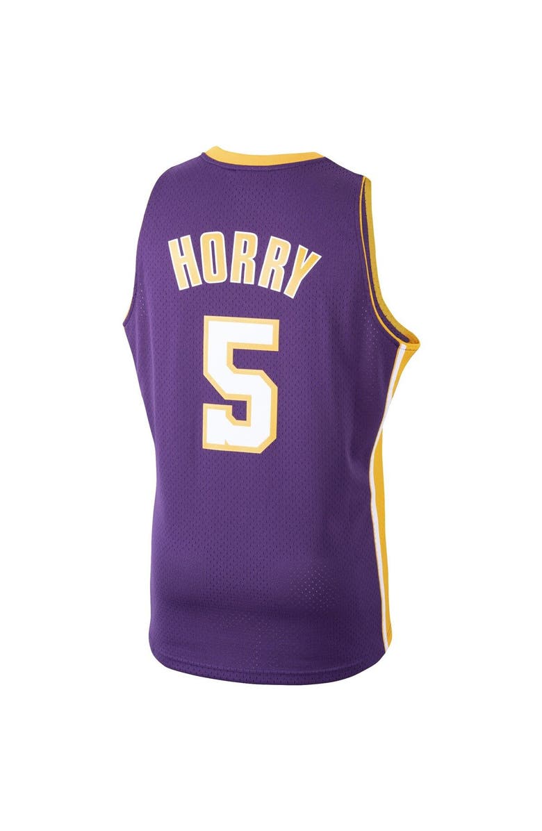 Mitchell & Ness Men's Mitchell & Ness Robert Horry Purple Los Angeles Lakers 1999/00 Hardwood Classics Swingman Jersey, Alternate, color,