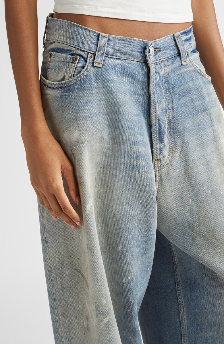 Acne Studios 2023 Paint Splatter Baggy Wide Leg Jeans, Alternate, color, 