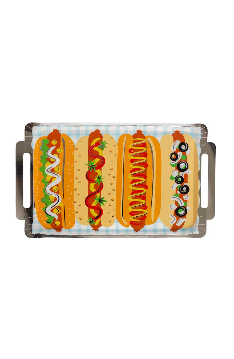 Jollity & Co. 4th of July Patriotic Hot Dog Platter Shaped Plates, Main, color, Assorted Pre-Pack