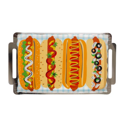 4th of July Patriotic Hot Dog Platter Shaped Plates