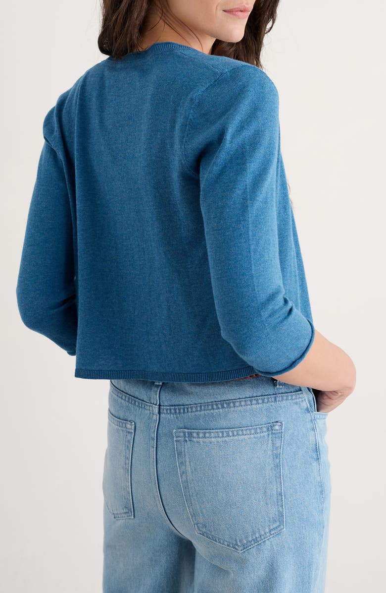 Seasalt Cornwall Vanessa Organic Cotton Open Front Crop Cardigan, Alternate, color, Knit Melange Sailor