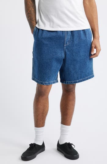 Obey Denim Carpenter Shorts In Blue