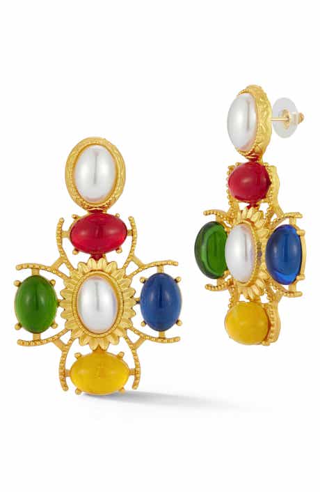 SPHERA MILANO Faux Pearl & Resin Drop Earrings