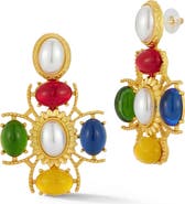 SPHERA MILANO Faux Pearl & Resin Drop Earrings