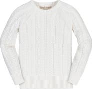 Hope & Henry Baby Girls' Organic Raglan Cable Sweater, Infant