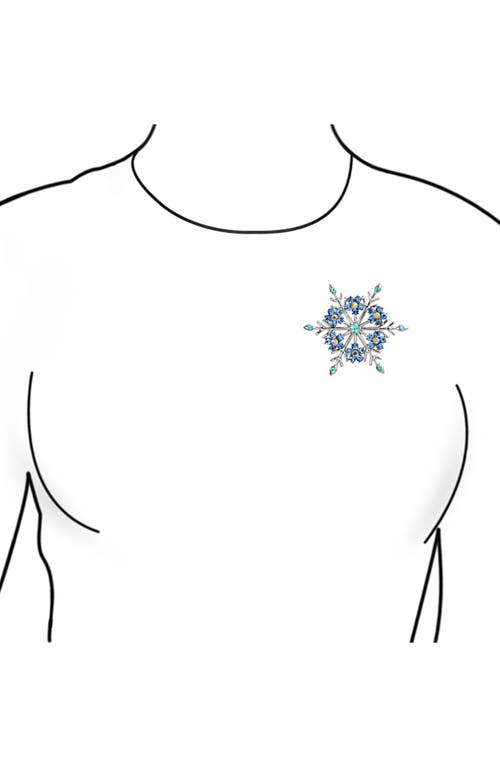 Bling Jewelry Snowflake Pin In Blue