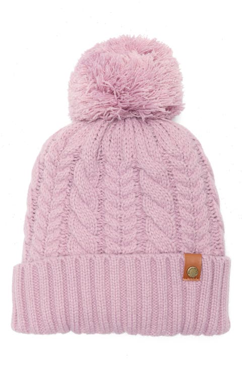 Cable Knit Pompom Beanie