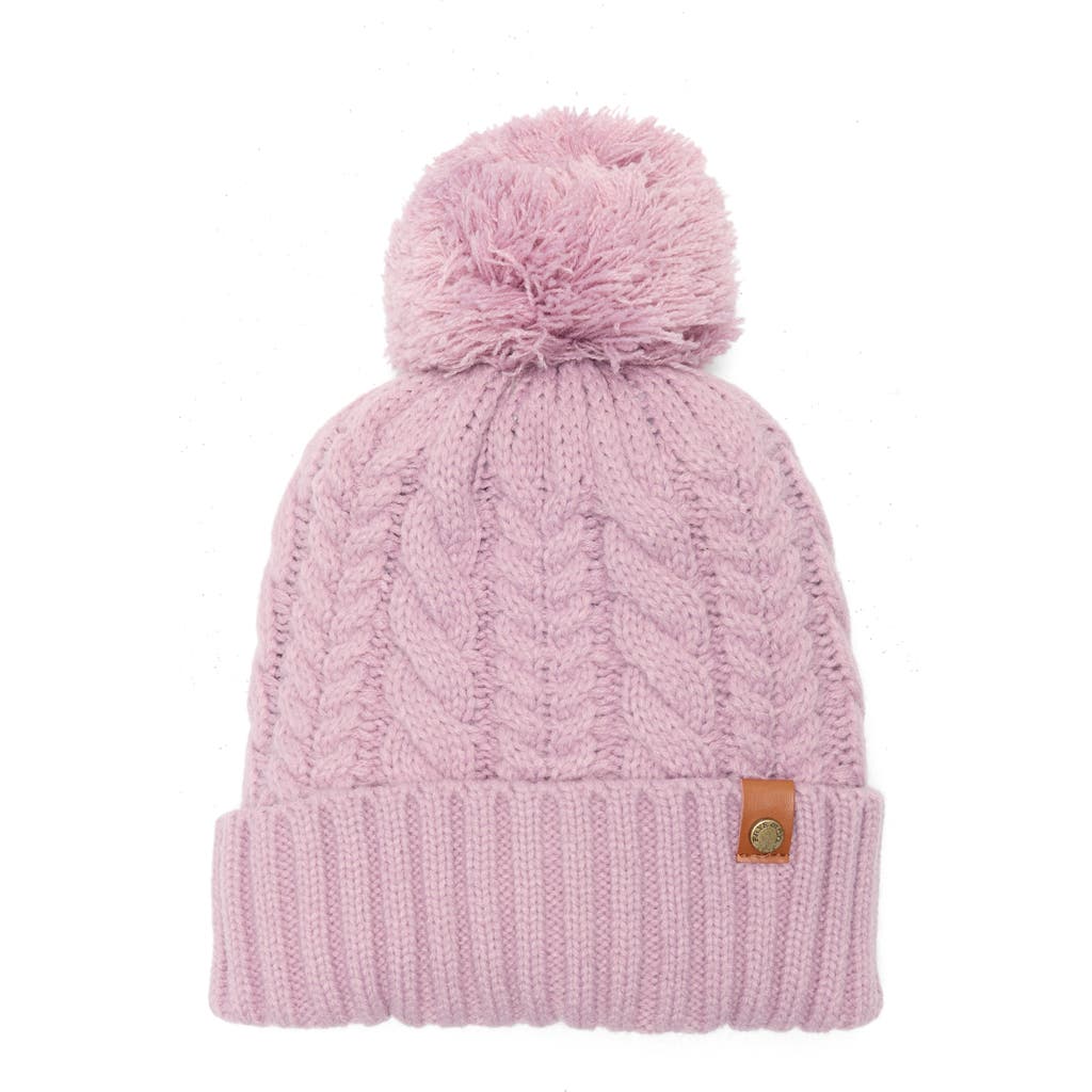 Frye Cable Knit Pompom Beanie In Pink
