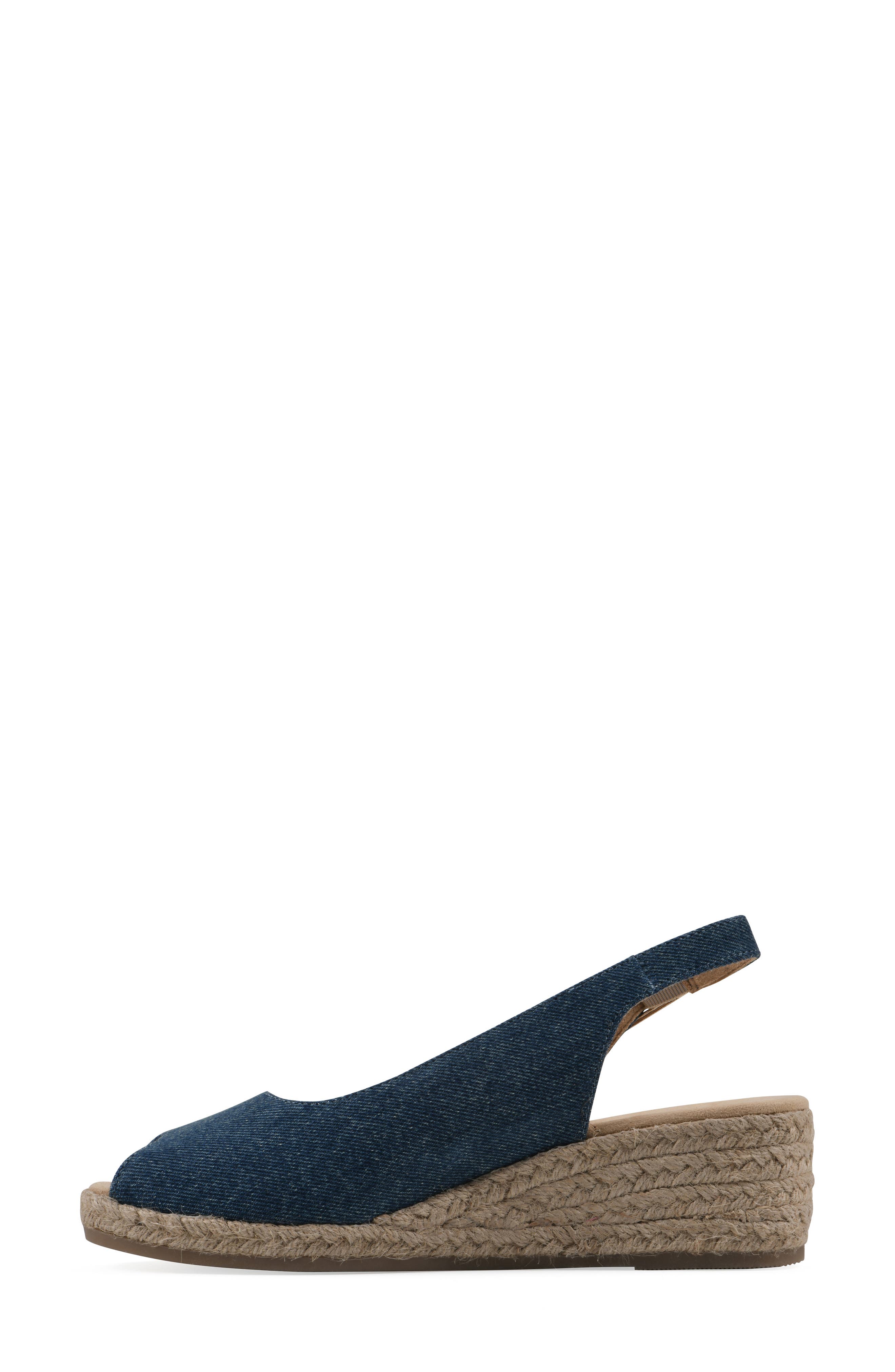 Maize Slingback Wedge Sandal, Alternate, color, DARK BLUE DENIM FABRIC