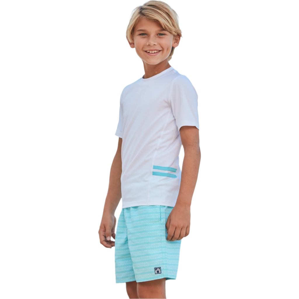 Cabana Life Boys Short Sleeve Rashguard in White  product