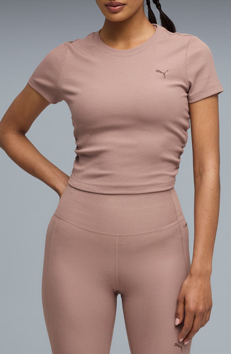 PUMA CLOUDSPUN Rib T-Shirt, Main, color, Sandstone