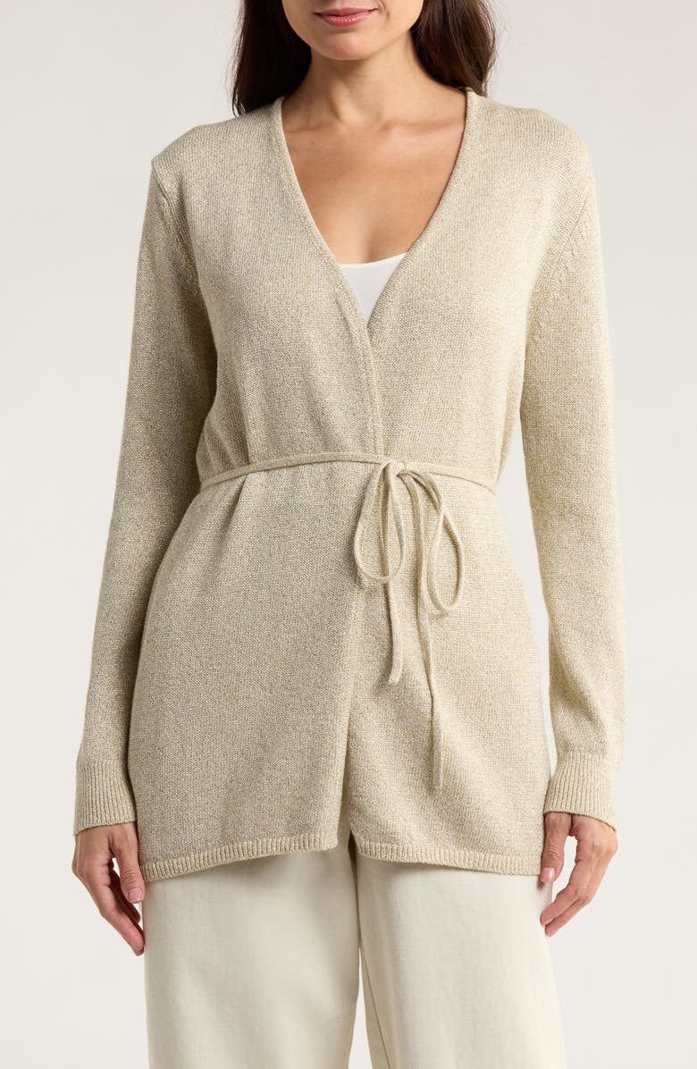 Tommy Bahama Solstice Bay Belted Cardigan, Main, color, Soft Gold