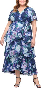 SL FASHIONS Floral Chiffon Dress