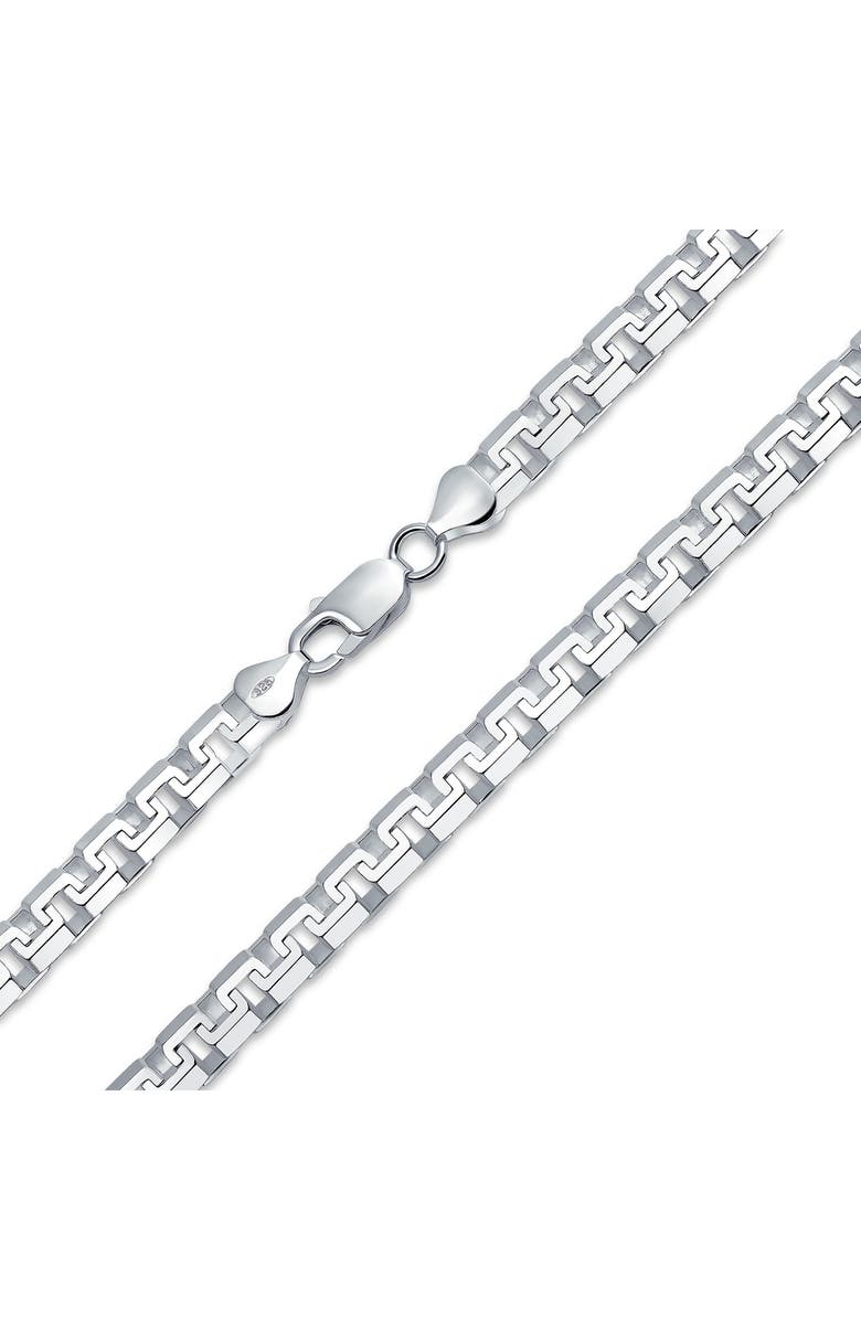 BLING JEWELRY Sterling Silver Boxy Link Chain Necklace, Alternate, color,