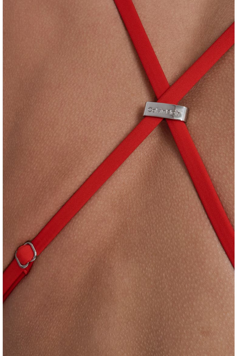 Square Neck One Piece Swimsuit, Alternate, color, ORANGE