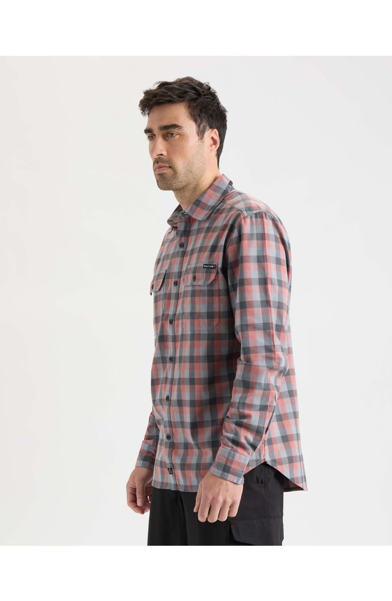 Salt Life Hammer SLX Performance Flannel Shirt, Alternate, color, Ebony
