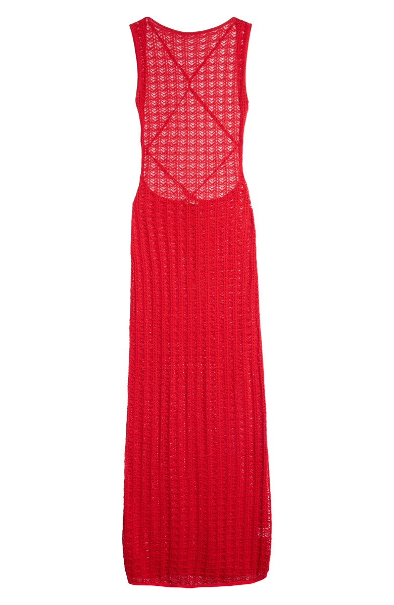 Mistress Rocks Pointelle Knit Cover-Up Maxi Dress, Alternate, color,