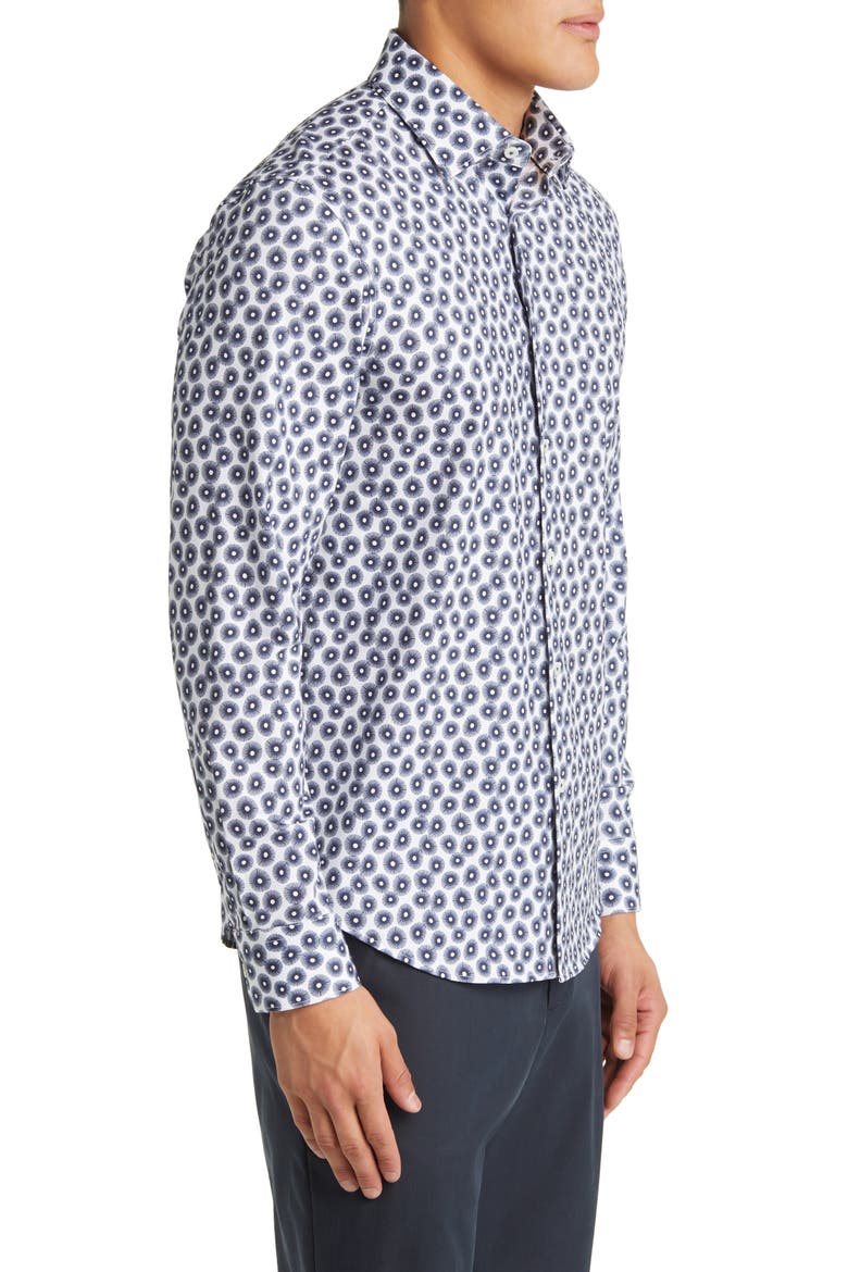 James OoohCotton® Abstract Print Button-Up Shirt, Alternate, color, CHALK