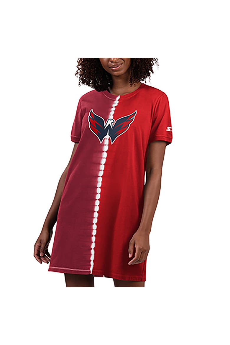 Women's Starter  Red Washington Capitals Ace Tie-Dye Sneaker Dress, Main, color, Red