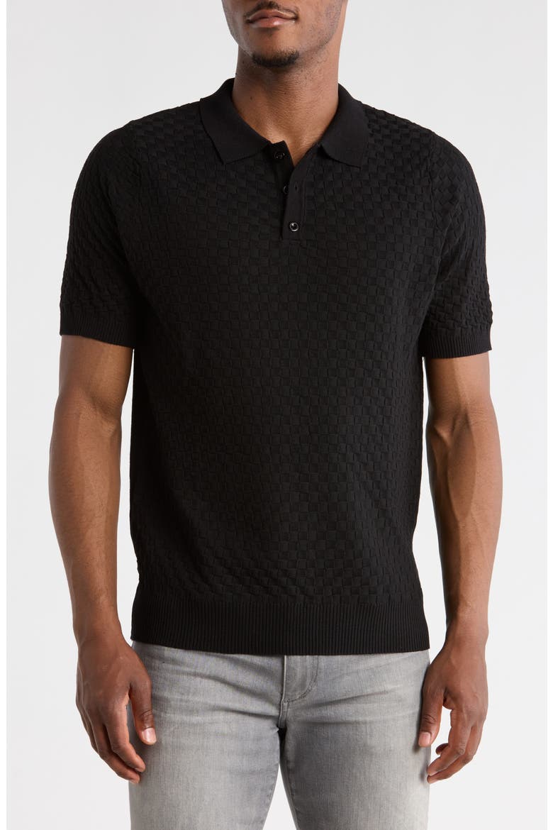 Slim Fit Polo Sweater, Main, color, BLACK